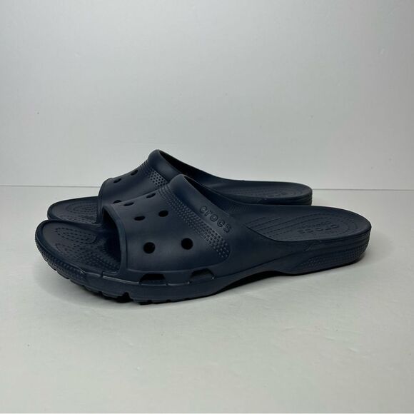 New Crocs Navy Slide Sandals men’s 10